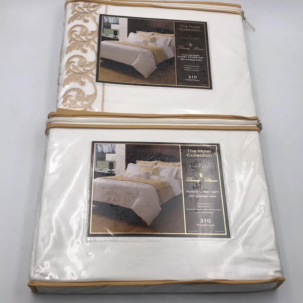 7 Pc Set Hillcrest The Hotel Collection Embroidered Duvet Cover Sheet